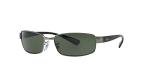 Ray-Ban RB3364 Metal Rectangular Sunglasses, Gunmetal/Polarized Green, 62 mm