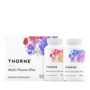 THORNE - Multi-Vitamin Elite - Daily Nutritional Supplement - AM Formula Supports Cellular Energy Production &PM Formula Supports Restful Sleep* - Gluten-Free, Dairy-Free - 180 Capsules - 30 Servings