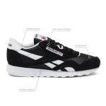Reebok Classic Nylon Mens Sneakers Tennis Shoes, Core Black/Footwear White/Footwear White, 11