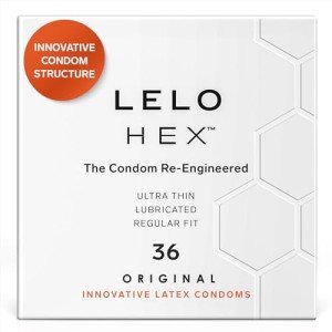 LELO HEX Ultra Thin Strong Lubricated Condoms - 36 Pack