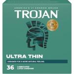 TROJAN Ultra Thin Condoms for Sensitivity, Lubricated TROJAN Condoms for Men, 36 Count Value Pack