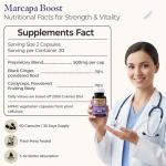 Marcapa Boost - Circulation Supplement for Endurance, Faster Recovery & Joint Flexibility - 350mg Black Ginger, 150mg Cordyceps Extract, 60 Capsules, 30-Day Supply, 3-5x Better Absorption