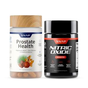 Snap Supplements Prostate Health & Nitric Oxide Supplement Bundle for Men, 90 + 60 Vegetarian Capsules (1 Month Supply)