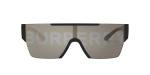 Burberry BE 4291 3001/G Black Plastic Rectangle Sunglasses Gold Mirror Lens