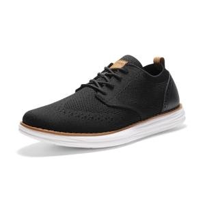 Bruno Marc Men's KnitFlex Craft Mesh Oxfords Sneakers Casual Dress Lace-Up Lightweight Walking Shoes,Size 13,6-Black,SBOX2406M
