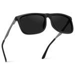 WearMe Pro Polarized Flat Top Narrow Square Mens Sunglasses (Matte Black/Black Lens)