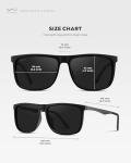 WearMe Pro Polarized Flat Top Narrow Square Mens Sunglasses (Matte Black/Black Lens)