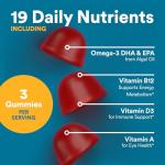 SmartyPants Men's Multivitamin Gummies - Improved Formula: Omega 3 (DHA/EPA), Methylfolate, Vitamin D3, C, Vitamin B12, B6, Vitamin A, K, Zinc & Selenium, Gluten Free, 90 Count (30 Day Supply)