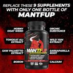MANTFUP Vitality Enhancer for Men | Fast-Acting Testosterone Booster & Daily Supplement to Support Male Health & Libido | Potenciadores de Testosterona | Made in USA (1 Month Supply, 60 Caplets)