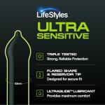 LifeStyles Ultra Sensitive Premium Lubricated Natural Latex Condoms Value Pack - 50 Count, 1 Pack - Triple Tested for Best Protection, Made with UltraGlide Silicone Lube