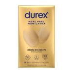 Durex Real Feel Condoms, Non Latex Lubricated Condoms for Men with Natural Skin on Skin Feeling, Regular Fit, 10 Count