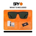 Spy Cyrus 673180374863 58 MM Matte Black/Happy Gray Green Square Sunglasses For Men +BUNDLE with ACCESSORY EYEWEAR KIT