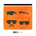 Spy Cyrus 673180374863 58 MM Matte Black/Happy Gray Green Square Sunglasses For Men +BUNDLE with ACCESSORY EYEWEAR KIT