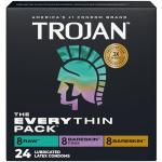 Trojan The Everythin Pack, Assorted Latex Lubricated Thin Condoms Variety Pack, Raw, Bareskin, Bareskin Studded, Premium Latex to Help Reduce Risk of Pregnancy and STIs, 24 Count