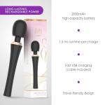 Pure Envy Joystick Powerful Wand Vibrator - 5 Vibration Modes & 3 Speeds, Ultra-Quiet Rechargeable Waterproof Silicone Wand Massager for Adults – Premium Magic Wand Sex Toy for Women & Men, Black