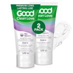Good Clean Love Hybrid Silicone & Water Based Lube, Premium Long Lasting Personal Lubricant with Hyaluronic Acid, Safe for Adult Toys & Condoms, Intimate Wellness Gel for Men & Women, 1.69 Oz (2-Pack)