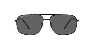 Ray-Ban Unisex RB3796 Square Sunglasses, Black/Dark Grey, 59 mm