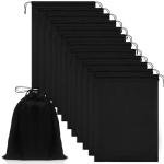 Weewooday 12 Pcs Satin Adult Toy Bags with Drawstring Silk Adult Game Toy Storage Multi Purpose Foldable Pouch Lightweight Gift Organizer for Women Men(Black,15.75 x 11.81 Inch)