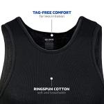 Gildan Men's A-Shirt Tanks, Multipack, Style G1104, Black (6-Pack), Large
