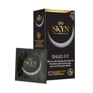 SKYN Snug Fit Condoms - 12 Count - Lubricated Latex-Free Condoms, Skin-on-Skin Feeling with Closer Fit