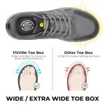 FitVille Men's Outdoor Hiking Shoes with High Traction Outsole, Water-Resistant & High Rebound Cushioning, Low-Top Trailing Shoes for Walking Trekking Camping Slate Gray