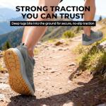 FitVille Men's Outdoor Hiking Shoes with High Traction Outsole, Water-Resistant & High Rebound Cushioning, Low-Top Trailing Shoes for Walking Trekking Camping Slate Gray