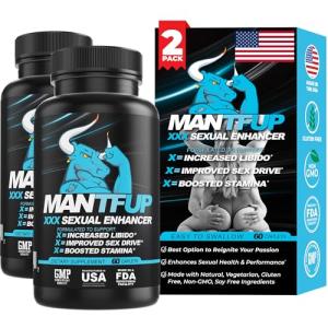 MANTFUP Daily Sexual Enhancer for Men | Boost Libido, Testosterone & Performance, Fast-Acting Enhancement | Potenciadores de Testosterona (2 Month)
