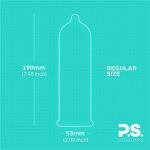 PS Condoms Exceptionally Thin Latex Condoms for Men - Odorless and 100% Vegan - Ultra Thin Lubricated Condom - 40% Thinner and Transparent - 12 Pack