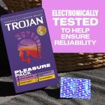 Trojan Pleasure Pack, Assorted Latex Lubricated Condoms for Men, Her Pleasure, Bareskin Studded, Ecstasy & Charged Varieties, Condom Variety Pack 36 Count