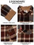 Legendary Whitetails Mens Flannel Shirt Long Sleeve Button Down 100% Cotton, Cedarwood Plaid, LRG