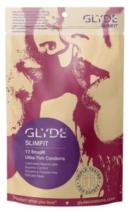 GLYDE Slimfit - Snug Fit Condoms - 12 Count - Ultra-Thin, Vegan, Non-Toxic, Smaller Size Natural Rubber Latex - 49mm for Tighter Fit