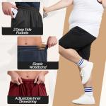BOOJO 3 Pack Gym Basketball Mens Shorts - Quick Dry Black Workout Athletic Shorts with Pockets for Casual Running(S-6XL)