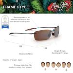 Maui Jim Men's and Women's Lighthouse Polarized Rimless Sunglasses, Medium, Rootbeer/Hcl Bronze Polarized, one size