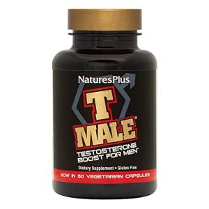 NaturesPlus T Male - 60 Vegetarian Capsules - Promotes Muscle Gain & Stamina, Mood Enhancer - Gluten Free - 30 Total Servings