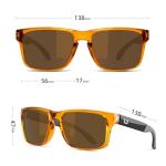 Bnus italy made classic sunglasses for women mens corning real glass lens shades (B7066 Crystal Brown / B15 Polarized)