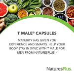 NaturesPlus T Male - 60 Vegetarian Capsules - Promotes Muscle Gain & Stamina, Mood Enhancer - Gluten Free - 30 Total Servings