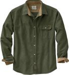 Legendary Whitetails Mens Long Sleeve Button Down 100% Cotton Flannel Shirt, Army, LRG