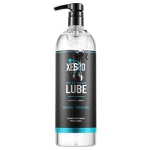 XESSO Water-Based Lube 32 fl oz, All Natural & Hypoallergenic Without Glycerin & Parabens, pH-Balanced, Slippery Massage Gel for Women, Men and Couples. Made in US & Discreet Package