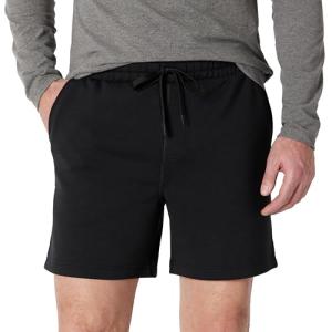 Amazon Essentials Men's Athletic Regular Fit 7" Lounge Workout Gym Shorts, Active Sweat, Black, Large