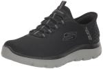 Skechers Men's Summits High Range Hands Free Slip-in Sneaker, Black/Charcoal, 10.5 Wide