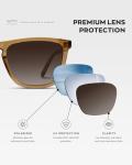 WearMe Pro - Polarized Lens Square Modern Sunglasses for Men (Brown Frame/Brown Lens)