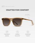 WearMe Pro - Polarized Lens Square Modern Sunglasses for Men (Brown Frame/Brown Lens)