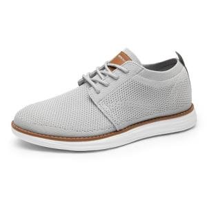 Bruno Marc Men's KnitFlex Breeze Mesh Oxford Sneakers - Breathable Business Casual Shoes Lightweight & Comfortable Walking Shoes for Men, Size 10,Grey,GRAND-01