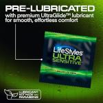 LifeStyles Ultra Sensitive Premium Lubricated Natural Latex Condoms Value Pack - 100 Count, 1 Pack - Triple Tested for Best Protection, Made with UltraGlide Silicone Lube