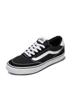 Vans Men's Brooklyn LS Shoe - Low-Top Fashion Sneakers for Casual Wear. Suede/Canvas Black/White. 11