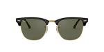 Ray-Ban Unisex RB3016 Clubmaster Square Sunglasses, Black/Polarized G-15 Green, 49 mm