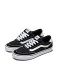 Vans Men's Brooklyn LS Shoe - Low-Top Fashion Sneakers for Casual Wear. Suede/Canvas Black/White. 11