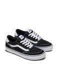 Vans Men's Brooklyn LS Shoe - Low-Top Fashion Sneakers for Casual Wear. Suede/Canvas Black/White. 11
