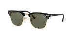 Ray-Ban Unisex RB3016 Clubmaster Square Sunglasses, Black/Polarized G-15 Green, 49 mm