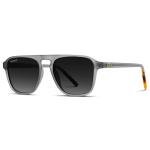 WearMe Pro Polarized Aviator One-Bridge Modern Square Mens Sunglasses (Moon Rock Grey/Black Lens)
